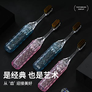 Ensemble de voyage portable de brosses à dents Crystal Clear Lipstick à poils doux pour femmes et couples - Product Image 2