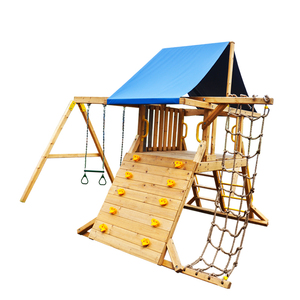 Equipo de entretenimiento al aire libre para niños, juego de columpio de madera, marco de escalada con torre de red, juego de columpio <span class=keywords><strong>Playcenter</strong></span> - Product Image 2