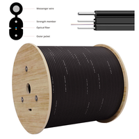 Factory Price 1 2 4 Core Indoors Outdoors FTTH Drop Fiber Optic Flat Cable LSZH Jacket GJYXCH GJYXFCH Steel Wire FRP