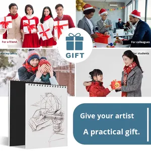 <span class=keywords><strong>Carnet</strong></span> <span class=keywords><strong>de</strong></span> <span class=keywords><strong>croquis</strong></span> en carton noir épaissi pour les élèves du primaire, formats A3/A6/A4/A5, papier d'art vierge, fabriqué en Chine - Product Image 3