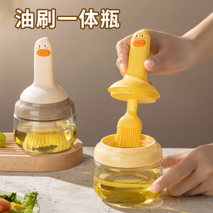 Bouteille de pinceau à huile en silicone Xinzao avec couvercle pour barbecue, qualité alimentaire, antiadhésive, poignée jaune vif - Product Image 5