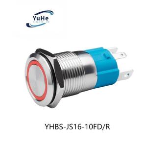 16mm IP67 Rated Ring Illuminated Stainless Steel Push Button <b>Switch</b> Latching with LED Pin Terminal 10A 250V - Product Image 4