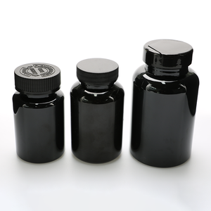 Black Plastic Pill Medicine Bottle Pharmaceutical Capsule <b>Container</b> Jar Health Care Supplement <b>Tablet</b> Nutrition Powder Bottle - Product Image 6