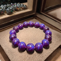 Bracelet rubis de pierre précieuse étoile à Six-Awn de luxe haut de gamme nouveau certificat faisant autorité testant la dureté 9 Mohs Bracelets perlés fins