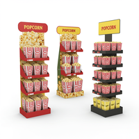 Présentoir de popcorn moderne personnalisé en carton sur pied pour magasin de détail avec option d'impression personnalisée
