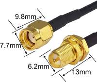 Cable Coaxial RF RG58 RP-SMA Macho a RP-SMA Hembra, Cable de Extensión WIFI TP-Link
