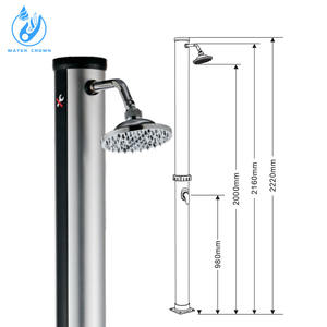 Colonne <span class=keywords><strong>solaire</strong></span> de <span class=keywords><strong>douche</strong></span> extérieure en <span class=keywords><strong>aluminium</strong></span> intégrée autoportante noire 40L pour <span class=keywords><strong>piscine</strong></span> - Product Image 2