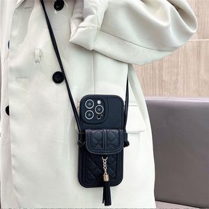 Hợp thời trang Crossbody tua kết cấu da mềm trường hợp đối với iPhone 17 16 Pro 12 Pro 15/14 Full-Cover chủ thẻ dây bao gồm PU - Product Image 2