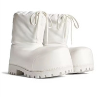 Bottes d'Hiver Chaudes et Imperméables en Coton pour Femmes et Hommes, Mi-Mollet Douces, Grandes Pointes Rondes, Vente en Gros