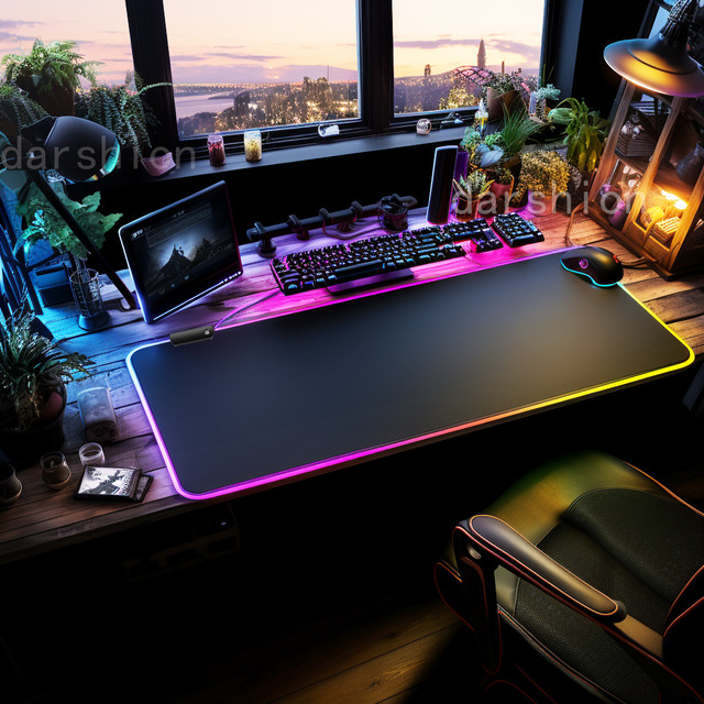 Customized Blank Anti-Slip Smooth Surface Mouse Mat Home Office-Durable Rubber Base RGB Gaming Led Mousepad