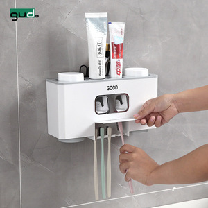 2022 Auto Bathroom Wall Mount Automatic <strong>Toothpaste</strong> Dispenser Toothbrush Holder Set <strong>Squeezer</strong> for Children and Adults - Product Image 3