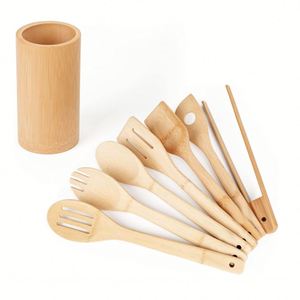Nieuwe design bamboe kookset met vorken en lepels, keukengerei voor kookgerei en kookgerei. - Product Image 1