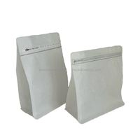 Personnalisable 250g Semi-transparent Semi-clair coton papier grain de café pochette sac avec fermeture éclair pour feuilles de thé fruits secs épices