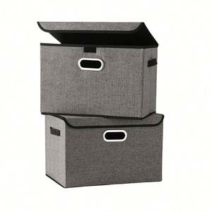 Household Items High Quality Foldable Fabric Storage <b>Boxes</b> Bins With Lid for <b>Dress</b> Clothes Toy Storage - Product Image 1