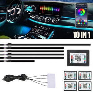 Tira de Luces LED Acrílicas RGB/a Todo Color para Vehículos, Ultra Brillantes, con Control Remoto y Control de Música, Luz Ambiental para Autos - Product Image 1