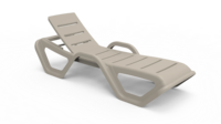 Chaise longue monobloc contemporaine et durable pour l'extérieur, en polypropylène, avec dossier inclinable