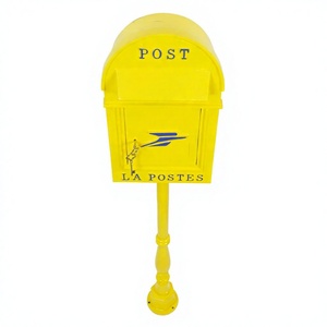 Ground <b>Mount</b> Metal LA Postes Yellow Coated Mailbox With Pillar Stand Ground <b>Mount</b> Water Resistance <b>Post</b> <b>Box</b> Wholesale Price - Product Image 1