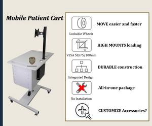 Chariot de poste de travail d'ordinateur d'hôpital de chariot - Product Image 2