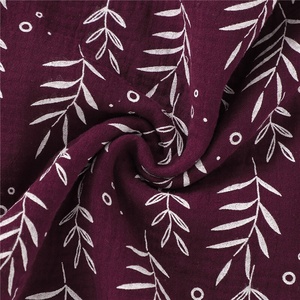 Coperta avvolgente in cotone con stampa a <span class=keywords><strong>pianta</strong></span> rossa 120x120cm coperta avvolgente in cotone biologico - Product Image 5