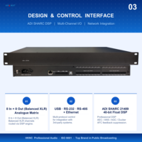 Processeur de signal numérique HG-C108, mélangeur matriciel 8x8 avec égaliseur, limiteur de dynamique pour système de sonorisation en direct