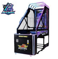 Machine de jeu d'arcade de basket-ball à monnayeur, jeu de tir électronique commercial d'intérieur avec tableau de scores LED pour parc d'attractions