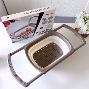 लचीला कताई रसोई सिंक कोलैंडर सिलिकॉन फूड ग्रेड सलाद स्ट्रॉनर नल नल नल पानी से बह रहा है - Product Image 5