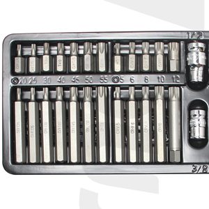 Everforce 54pcs complet Plum Blossom Star Drill Set de haute qualité 1/2 3/8 30mml CRV <span class=keywords><strong>S2</strong></span> Iron Box Outils à main - Product Image 5
