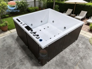 <span class=keywords><strong>Spa</strong></span> de jardin autoportant carré moderne en acrylique pour 4-5 personnes, chauffé, avec drain intégré, massage, bain à remous et cascade - Product Image 2