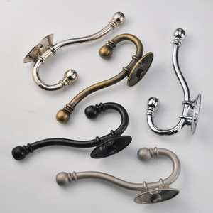 Crochets doubles en alliage de zinc massif, finition bronze antique, chrome noir, nickel argenté poli, quincaillerie pour le commerce de détail - Product Image 1