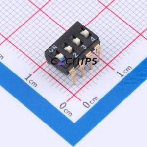 TAM104EZ DIP Switch Through hole Component (THT) Switch Flat Toggle, Groove Type Single Pole Single Throw 4 PC Pin - Product Image 1