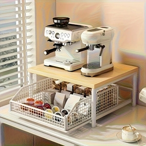 Organizador de Cocina Clásico de Plástico para Ahorrar Espacio, Cesta de Alambre Apilable/Desmontable para Cafetera y Utensilios - Product Image 6