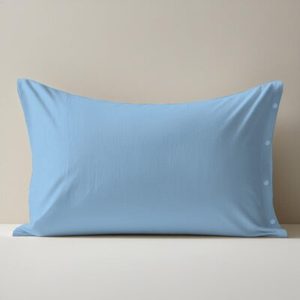 Funda de almohada 100% algodón azul claro tamaño francés 65x65cm - Product Image 1