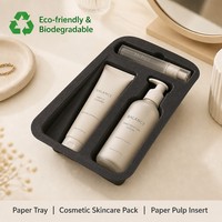 Plateau en pulpe de papier biodégradable, plateau en mousse personnalisé pour emballage cosmétique et soins de la peau, pour kit beauté