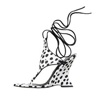 Sandales à talons compensés à motif animalier pour femmes, avec lanières à la cheville, chaussures d'été à la mode