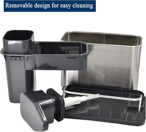 Support égouttoir 3-en-1 pour éponges et ustensiles de cuisine avec distributeur de savon - Product Image 6