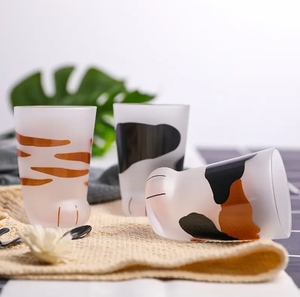 Cat Claw Glas Kaffeetasse Kreative Tier Fußabdrücke Milch Tee Getränke tasse Niedliche Cartoon Milchglas Tasse - Product Image 2