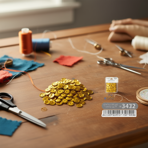 Paillettes ILAN 6mm Oro 15g Per Artigianato e Cucito - Product Image 2