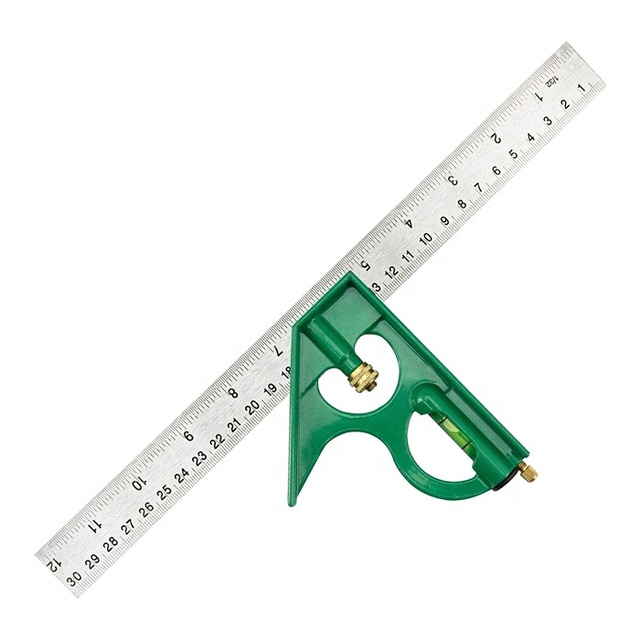 Stainless Steel Ruler Combination Square Woodworking Tools With Plastic Base Accurate Measuring Ruler