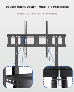 Chariot <span class=keywords><strong>TV</strong></span> mobile Senjiang pour écrans plats LED LCD de 50 à 98 pouces, <span class=keywords><strong>support</strong></span> <span class=keywords><strong>TV</strong></span> <span class=keywords><strong>roulant</strong></span> avec roulettes, capacité de charge jusqu'à 100 kg - Product Image 4