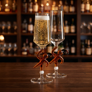 Flûte à champagne / Verre à toast en borosilicate fait main de 290 ml avec logo personnalisé pour cadeaux d'entreprise et kits de bienvenue promotionnels - Product Image 5