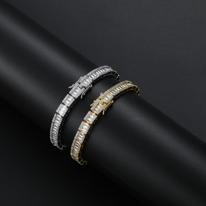 Pulsera de tenis tipo escalera de 7 mm, Pulsera de cobre y circonio estilo Hip Hop, Collar de moda Tanjing Lijing - Product Image 5