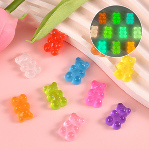 Cabochons colorés en forme d'ours gélifiés, perles lumineuses en résine en forme d'ours, breloques pour la décoration d'<span class=keywords><strong>ongles</strong></span> et la fabrication de bijoux - Product Image 2