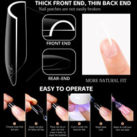 Faux Ongles UV GEL Acryliques Haute Qualité Couverture Complète Poly Gel Tips Modèles