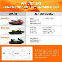 Housse Jet Ski 3 sièges résistante imperméable 210D de qualité marine résistante aux UV compatible avec Yamaha Sea-Doo Kawasaki