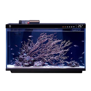 Pacchetto Ornamentale per Acquario con Decorazioni Geometriche e Legno Naturale Simulato - Product Image 1