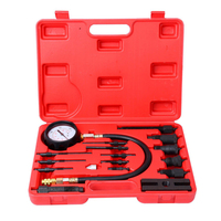 Kit d'outils professionnel de testeur de compression de cylindre de moteur diesel 16 pièces avec manomètre pour camions/voitures/tracteurs avec étui