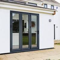 Portes d'entrée de sécurité conformes aux normes australiennes NFRC CE TOMA AS2047, portes patio pliantes en aluminium, portes pivotantes en aluminium et verre métalliques