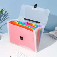 Caja transparente de PVC PP, bolsa de plástico A4, organizador expandible de papel, carpeta de documentos con bolsillo