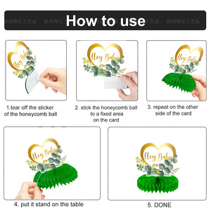 Adornos de panal de bienvenida para bebés Anuncios de recién nacidos y decoraciones de fiesta de escritorio para ducha de baño - Product Image 3