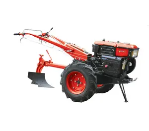 Cheap small mini 22hp 2wd garden farm tiller walking hand tractor with trailer plow attachment